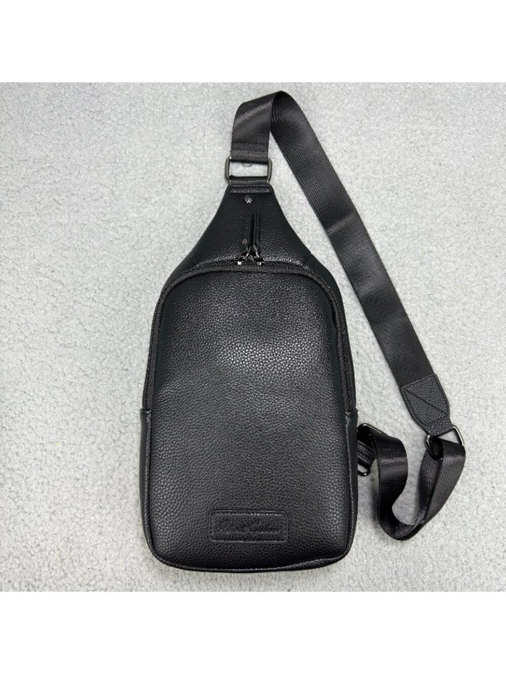 Robert Graham Sling Bag Mens Black Dash Crossbody Faux Leather Backpack Unisex 1